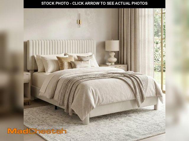 Lot 74-14435745 - JONPONY Upholstered Queen Headboard,Solid Wood Head Board with Linen Fabric,Adjustable Height Headbo...