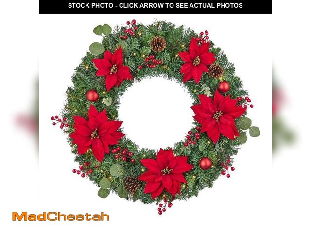 Lot 74-12854943 - Home Decorators Collection 30 in Prelit Berry Bliss Artificial Christmas Wreath - UNUSED