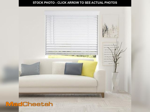 Lot 74-12461865 - White Cordless Faux Wood Blinds with 2 in. Slats 29.5 in. W X 60 in. L - UNUSED