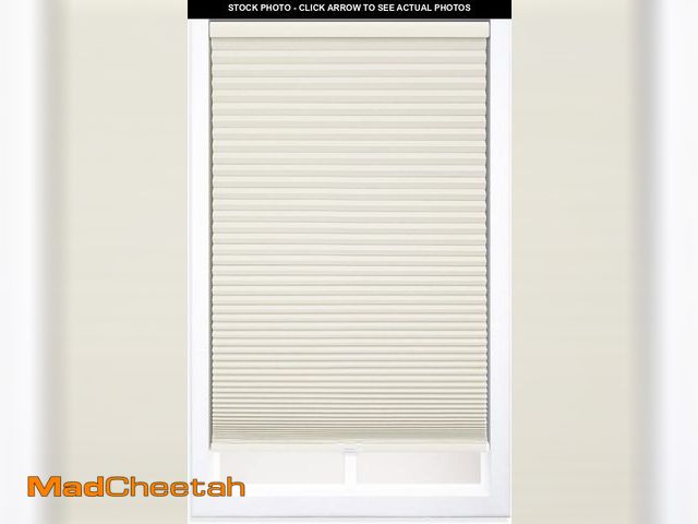 Lot 74-12510064 - DEZ FURNISHINGS Cordless 1.5" Blackout Cellular Shade, 34"W x 64"H, Cream - UNUSED