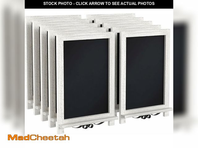 Lot 74-12719751 - Flash Furniture Canterbury 10 Pack Tabletop Magnetic Chalkboards - Whitewashed Finish - 12" x 17" - ...