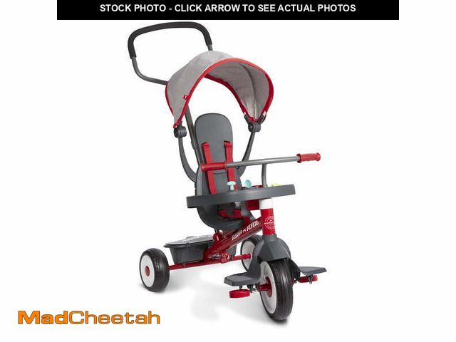 Lot 74-12685543 - Radio Flyer 4-in-1 Stroll 'N Trike with Activity Tray, Red &amp; Gray, Tricycle for Boys and Girls, ...