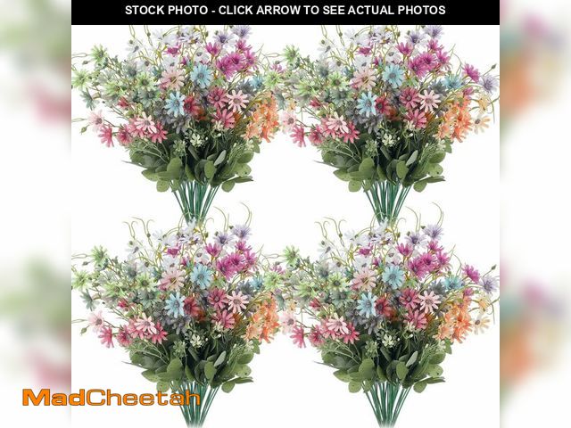 Lot 74-12881273 - Riceshoot 24 Pcs Wildflowers Artificial Flowers Silk Fake Daisy Wild Flower Bouquets Outdoor UV Resi...