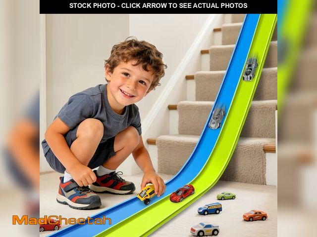 Lot 74-13990748 - Flexible Race Track Toys for Kids, 15 Ft Flex Tracks Starter Set with Strong Suction Cups - Compatib...