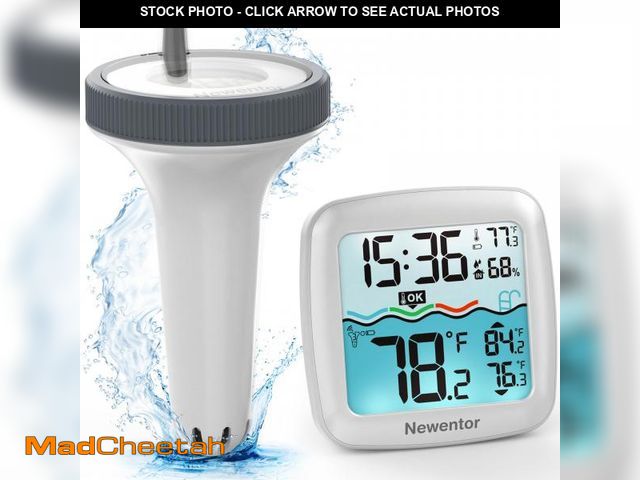 Lot 74-12310781 - Newentor Pool Thermometer Floating Easy Read, IPX8 Wireless Swimming Pool Thermometers with Indoor T...