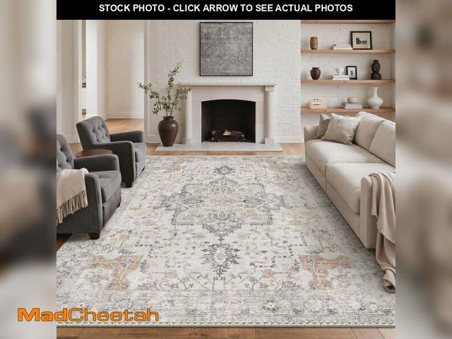 Lot 74-12767675 - KUETH Modern Area Rug 8x10, Machine Washable Rugs for Living Room, Non Slip Carpet Printed, Low Pile...