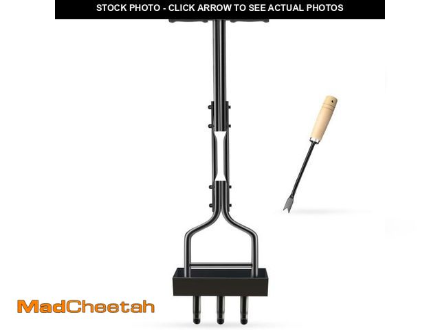 Lot 74-12306663 - Fnwsja Manual Lawn Aerator with Tray &amp; 3 Hollow Slots Manual Soil Corer Collector Lawn Plug Core...