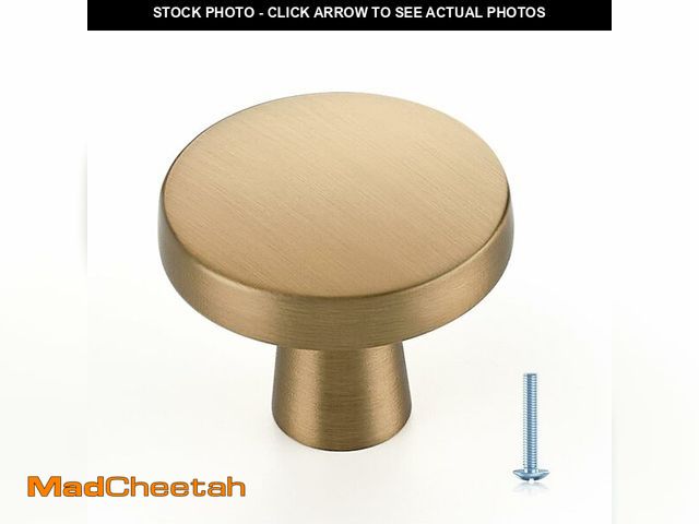 Lot 74-14152117 - Ravinte 10 Pack Single Hole Round Cabinet Knobs and Pulls - Champagne Bronze Kitchen Drawer Hardware...
