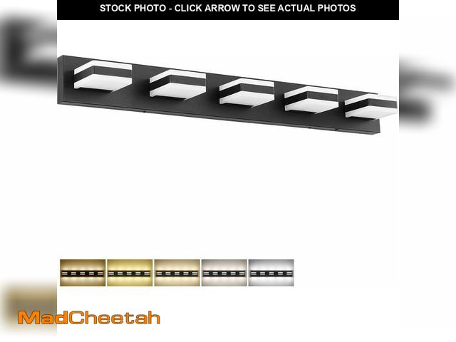 Lot 74-13067734 - SOLFART Black Vanity Lights for Bathroom, 5 Color Temperature Bathroom Light, Light Fixtures Over Mi...