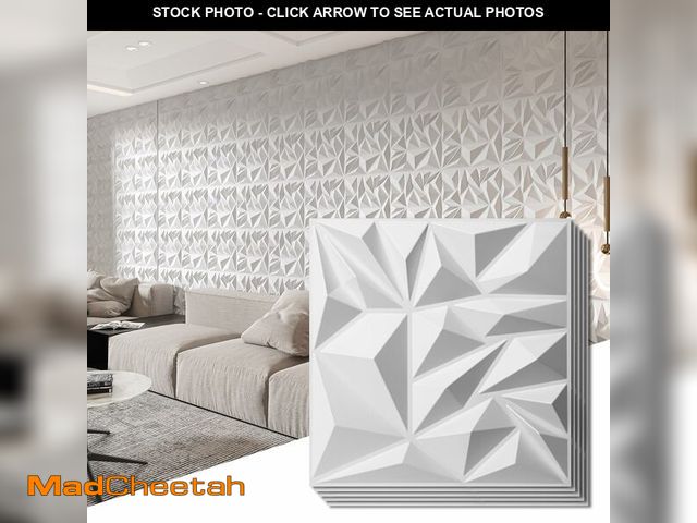 Lot 74-13451667 - Art3d 33-Pack 3D Wall Panels for Interior Wall Decor Modern Diamond Textured Accent Wall Paneling fo...