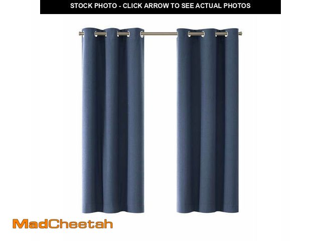Lot 74-12688514 - Eclipse Corte Solid Blackout Curtain, Panel Pair, Indigo, 37" W x 63" L - UNUSED