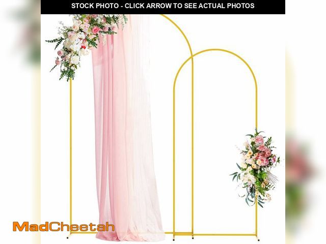 Lot 74-14433823 - Wokceer Wedding Arch Backdrop Stand 7.2FT,6FT Gold Metal Arch Stand Set - UNUSED