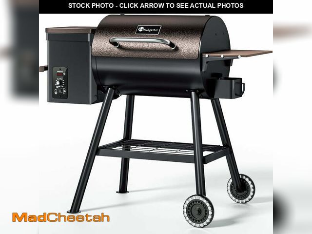 Lot 74-13098013 - KingChii 456 SQ.IN Pellet Grill Smoker with Side Shelf, 8 IN 1 BBQ Grill with PID Temperature Contro...