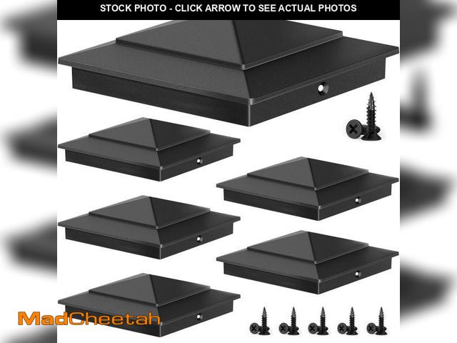 Lot 74-12122165 - Toscoco 6-Pack Aluminium Pyramid Post Caps for 6" x 6" (Actual 5.5" x 5.5") Wood Post Cedar Fence De...