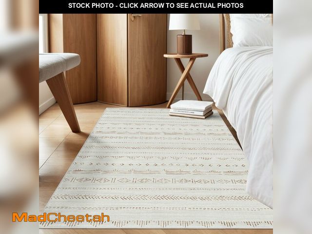 Lot 74-12711030 - Deerly 3x5 Rug Boho Moroccan Farmhouse Machine Washable Rugs 3x5 Area Rug with Rubber Backing, Soft ...