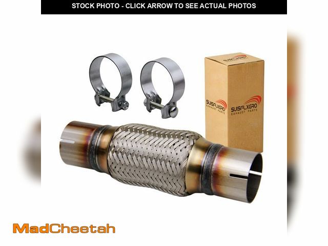 Lot 74-14153296 - SUISFLXGRO Exhaust Flex Pipe Universal Type 100% Stainless Steel For Heavy Duty and Cars (1 PC, 2.25...