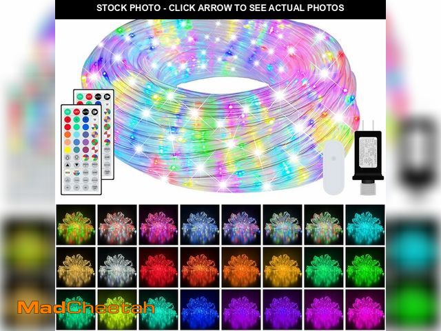 Lot 74-14421846 - 100ft LED Rope Lights for Outside, 25 Colors IP68 Waterproof, Dimmable Warm White RGB Outdoor String...