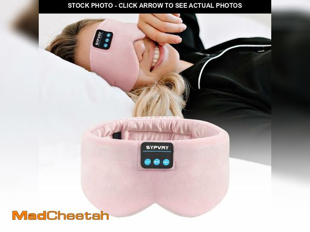 Lot 74-12705788 - Sleep Mask Bluetooth 5.4 Headphones Soft Wireless Headband Eye Mask Blackout with Microphone (Pink) ...