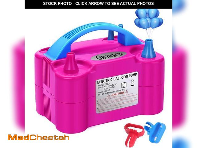 Lot 74-12307361 - Growsun Balloon Pump Electric, Balloon Inflation Pump 110V 600W Portable Automatic Dual Nozzle Infla...