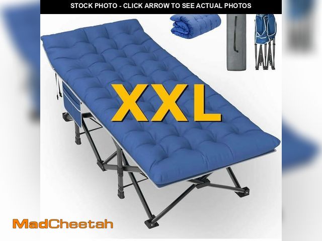 Lot 74-13816852 - (COT ONLY) PNKKODW 32" Xxl Folding Camping Cot with Mattress for Adults , Portable Sleeping Bed with...
