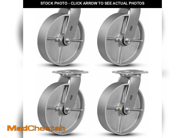 Lot 74-14347797 - FOVERSWIVE 8"x2" Industrial Casters- Heavy Duty Casters,Cast Iron Wheel,Steel Casters Set of 4 Capac...