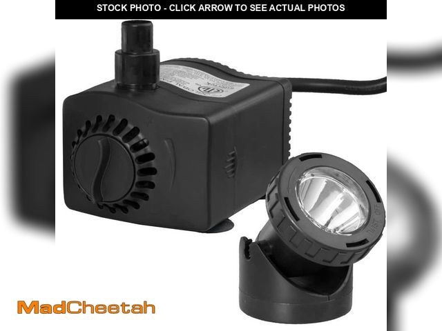 Lot 74-12585033 - TOTALPOND .03 hp HP or 400 GPH Low Water Shut-Off Fountain Pump with LED Light - UNUSED