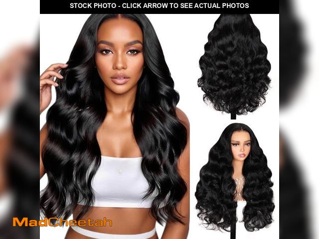 Lot 74-12443164 - TESLAL Black Pre Cut Lace Wear and Go Body Wave 6X6 HD Lace Wigs 260% Density Premium Fiber and Huma...