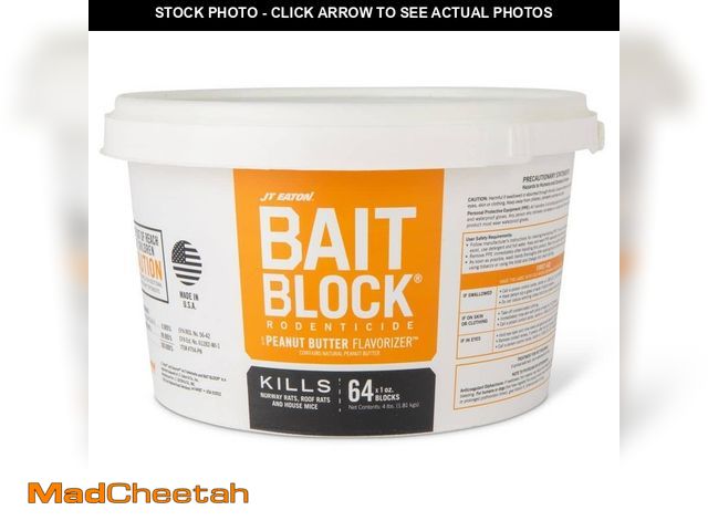 Lot 74-14606352 - JT Eaton Rodenticide Bait Blocks, Kills Mice and Rats Fast, Peanut Butter Flavor, 64-Blocks 704-PN -...
