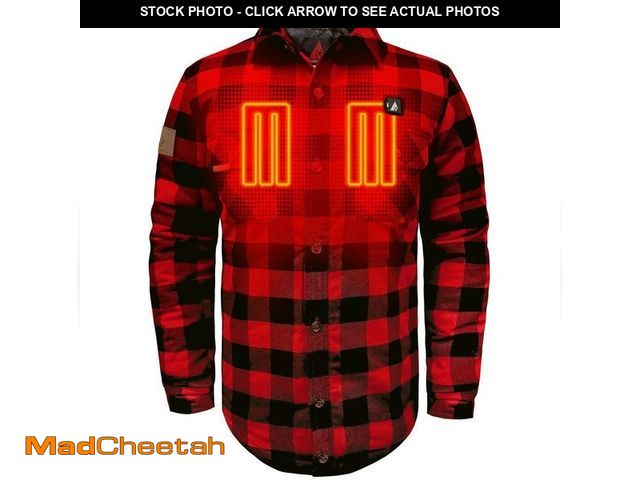 Lot 74-13667328 - ACTIONHEAT Unisex 2XL Red/Black Cotton 5-Volt Battery Heated Work Shirt - UNUSED