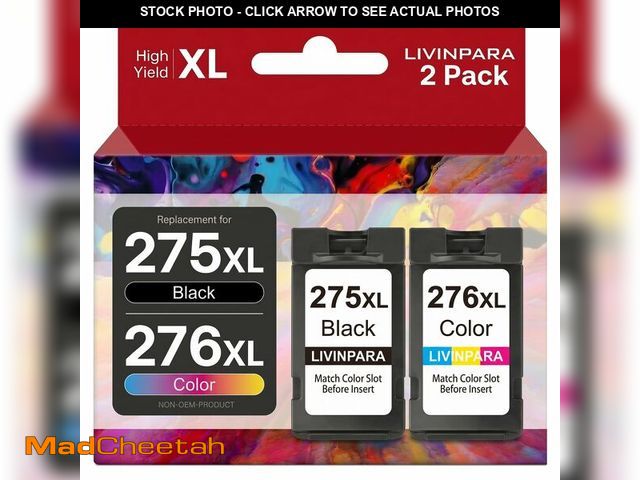 Lot 74-14269567 - Livinpara PG-275 XL CL-276 XL Ink Cartridges Combo Pack Compatible with Canon 275 276 XL for Pixma T...