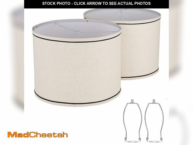 Lot 74-13545062 - Lamp shades Set of 2,Drum Lampshades 13"x13" x 10" High, Medium Lampshades for Table Lamps Floor Lam...