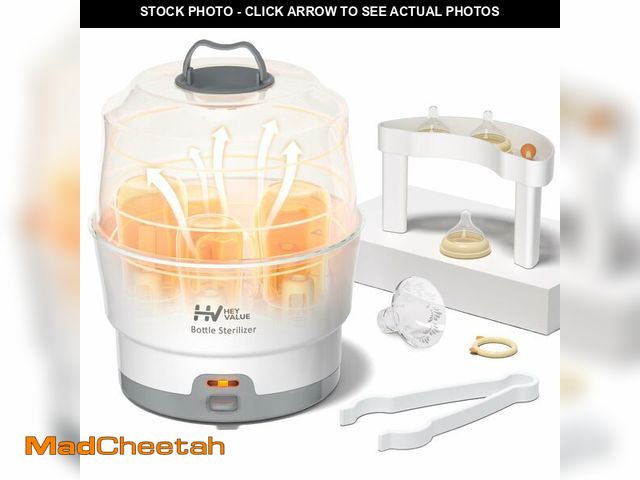 Lot 74-13715578 - HEYVALUE Ease-Steam Bottle Sterilizer, Compact Baby Bottle Sterilizer, Fast One-Touch Operation (Est...