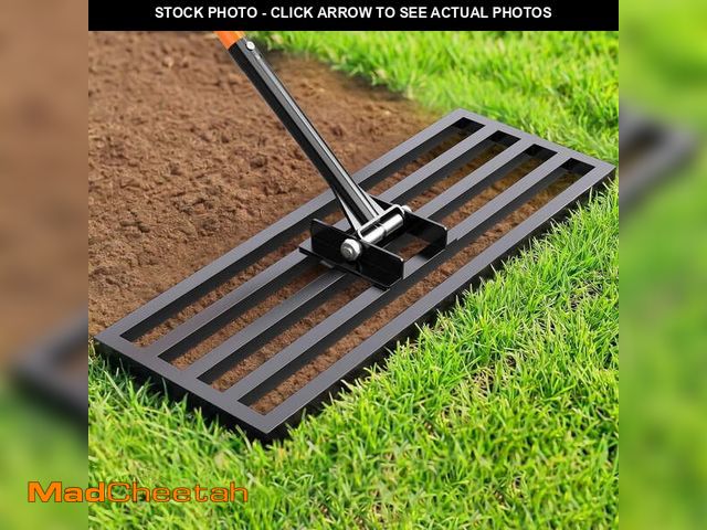 Lot 74-14321704 - Yacona Lawn Leveling Rake, 30" x 10" Heavy Duty Garden Leveler Tool, with 78" Adjustable Handle, for...