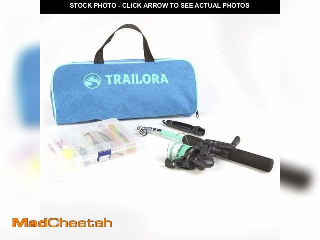 Lot 74-13996989 - TRAILORA Fishing Kit with Rod, Reel, Tackle, Hooks, Pre-Spooled Line, Zip Carry Case - Boat/RV/Car/C...