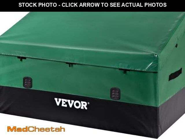 Lot 74-12397064 - VEVOR Outdoor Storage Box, 100 Gallon Waterproof PE Tarpaulin Deck Box w/Galvanized Frame, All-Weath...