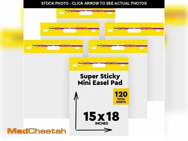 Lot 74-14284414 - Post-it Super Sticky Mini Easel Pad, 15 x 18 Inches, 20 Sheets Per Pad, 5 Pads, Small, White, Premiu...