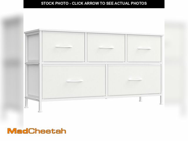 Lot 74-13787813 - SONGMICS Dresser for Bedroom, Chest of Drawers, Steel, MDF, 5 Non-Woven Fabric Drawers, Storage Orga...