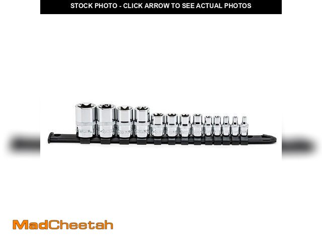Lot 74-14410638 - Husky 1/4 in., 3/8 in., and 1/2 in. E-Torx Socket Set (13-Piece) - UNUSED