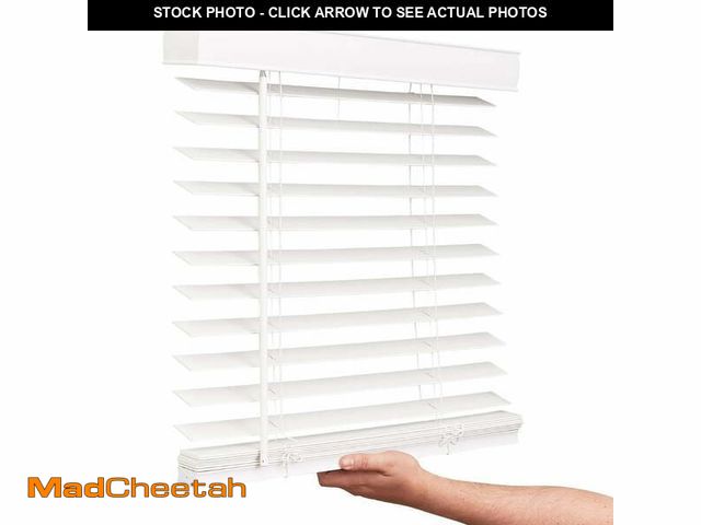 Lot 74-14086402 - Lotus &amp; Windoware Cordless 2" Faux Wood Room Darkening Horizontal Blind, Snow White - UNUSED