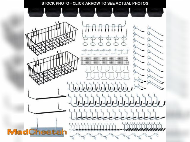 Lot 74-12434858 - Daanxw 246PCS Pegboard Accessories Organizer Kit,Includes Pegboard Hooks,Bins,Baskets,Paper Towel Ho...