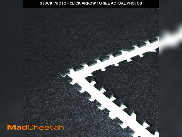 Lot 74-12137561 - CAP Barbell 24 Square' (6 Tiles) 24" x 24" Interlocking Carpet-Top Puzzle Mat, Black, MT-1206C-BK - ...