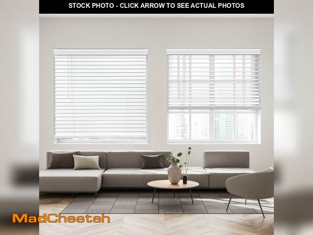 Lot 74-12760037 - DEZ FURNISHINGS Cordless 2" Faux Wood Blind, 22" W x 72" H, White - UNUSED