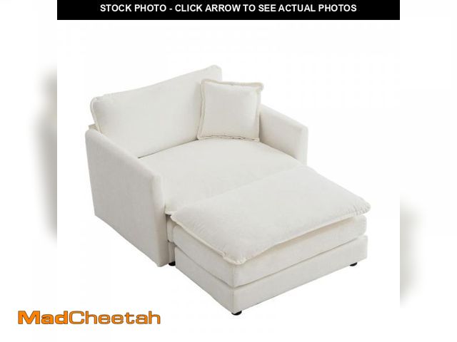 Lot 74-12394544 - Miscoos Chenille Oversized Chair with Ottoman - 39Ã¢â¬ÂW Big Comfy Reading Chair and Ottoman Set, ...