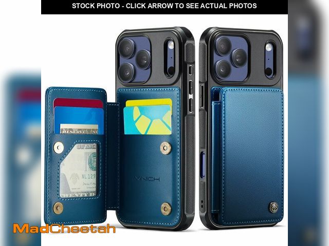 Lot 74-13576139 - Vinich for iPhone 17 Pro Max Wallet Case with Card Holder, RFID Blocking Credit Slots Kickstand Shoc...