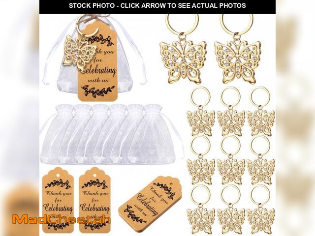 Lot 74-11549259 - Ecation 40 Set Butterfly Keychain Party Favors Butterfly Keyring for Guest Baptism Party Favor Metal...