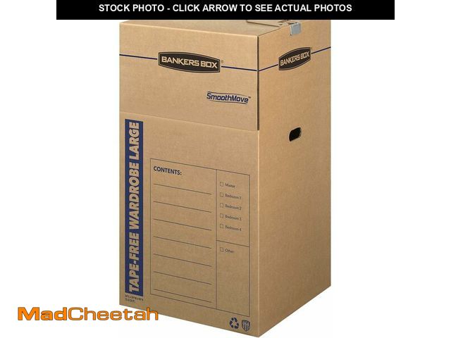 Lot 74-12543857 - Bankers Box Tall Wardrobe Box 3 Pack, Tape-Free Design, 24-in x 24-in x 40-in (7710501) - UNUSED