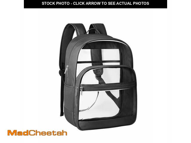 Lot 74-14336045 - KIMNERPU Clear Backpack, Heavy Duty Transparent Bookbag for School, Fabric &amp; PVC Transparent Bac...