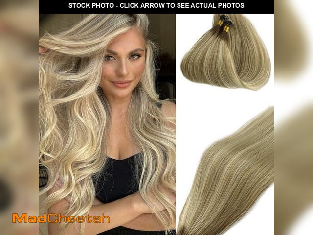 Lot 74-14207014 - Brown Nano Bead Hair Extensions Human Hair for Women,Pre Bonded Ombre Dark Brown To Light Brown High...