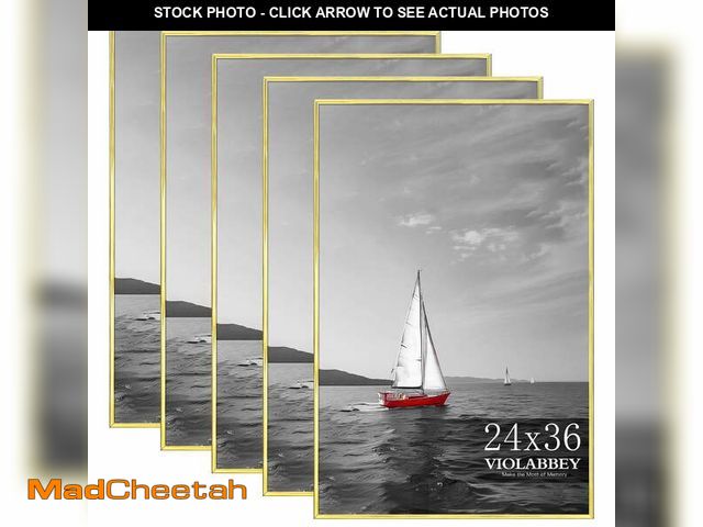 Lot 74-14603651 - VIOLABBEY 24x36 Poster Frame Set of 5, Gold Picture Frames for Wall Mounting Vertically or Horizonta...