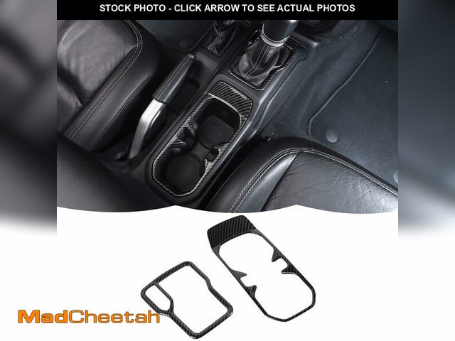 Lot 74-14378978 - Carbon Fiber Cup Holder Trim Cover Gear Shift Cover Center Console Decoration Interior Accessories C...
